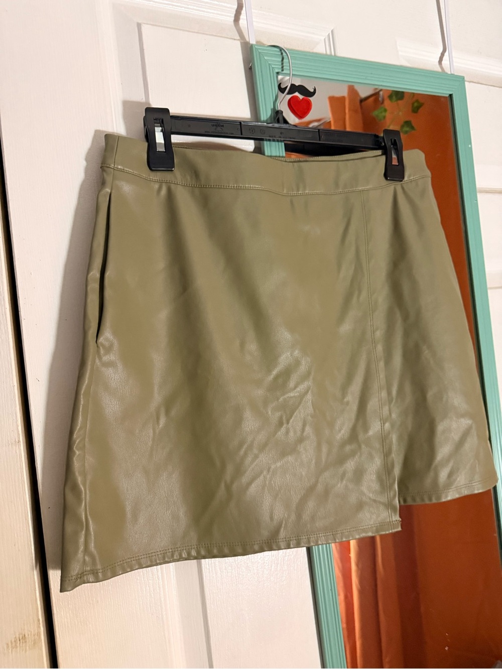 a new day Olive Green Faux Leather Mini Skirt